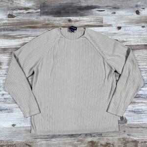 Paul Fredrick Sweater Mens XL Tan Ribbed Crewneck